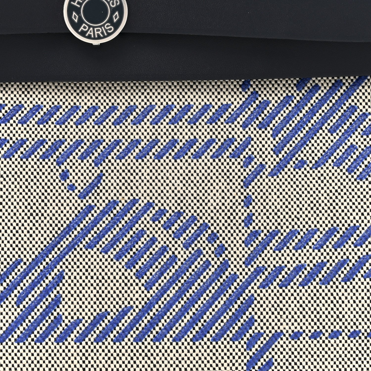Hermes Vache Hunter Toile H Brides de Gala Herbag Zip Retourne 31 PM Bleu De France Ecru Black 9 of 12