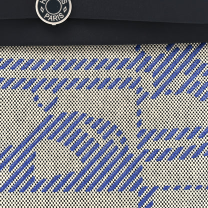 Hermes Vache Hunter Toile H Brides de Gala Herbag Zip Retourne 31 PM Bleu De France Ecru Black 9 of 12