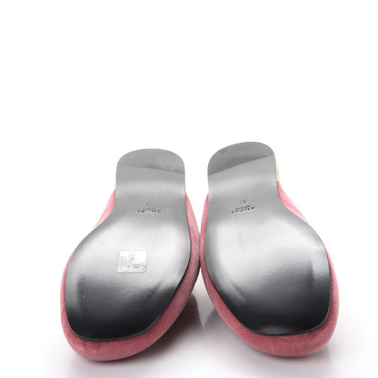 Gucci Velvet Embellished Evening Slippers 37 Pink 5 of 8