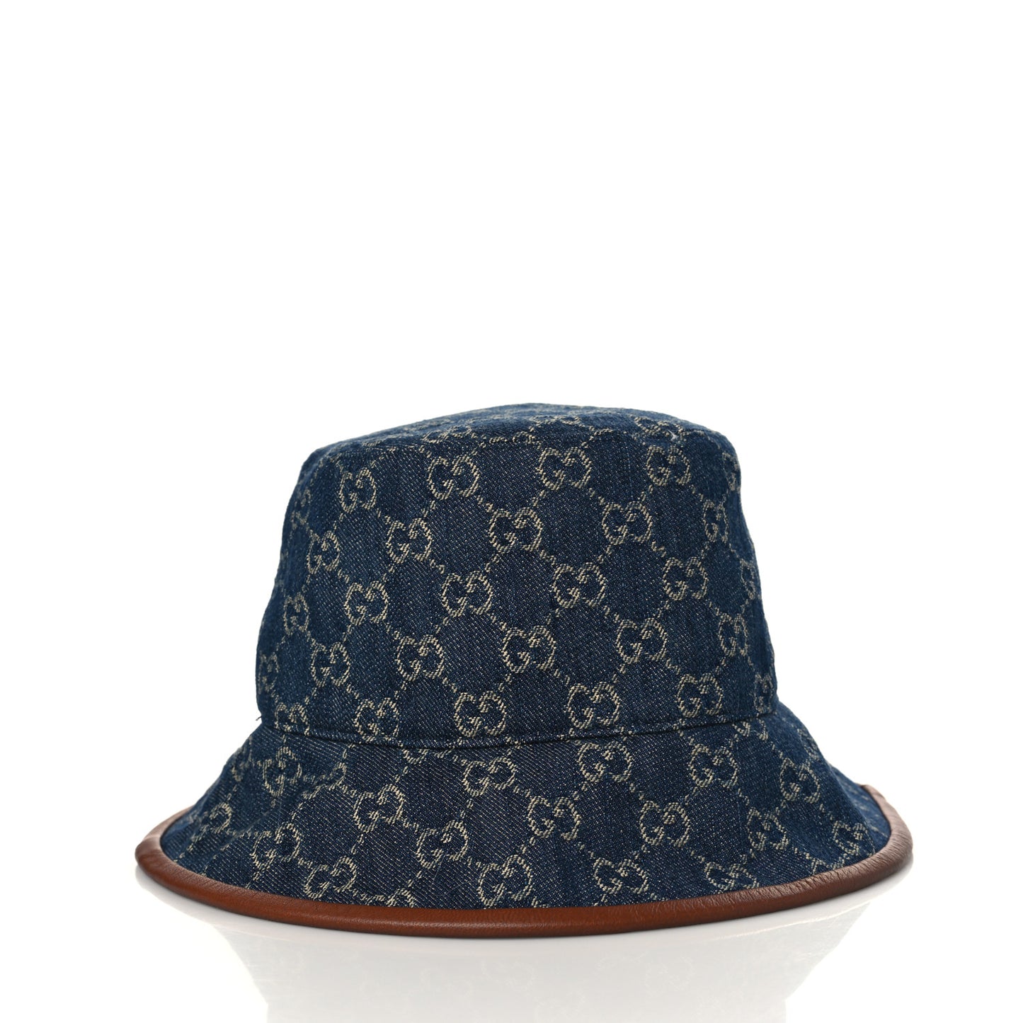 Washed Jacquard Denim Nappa GG Monogram Oscar Bucket Hat S Denim Cuir