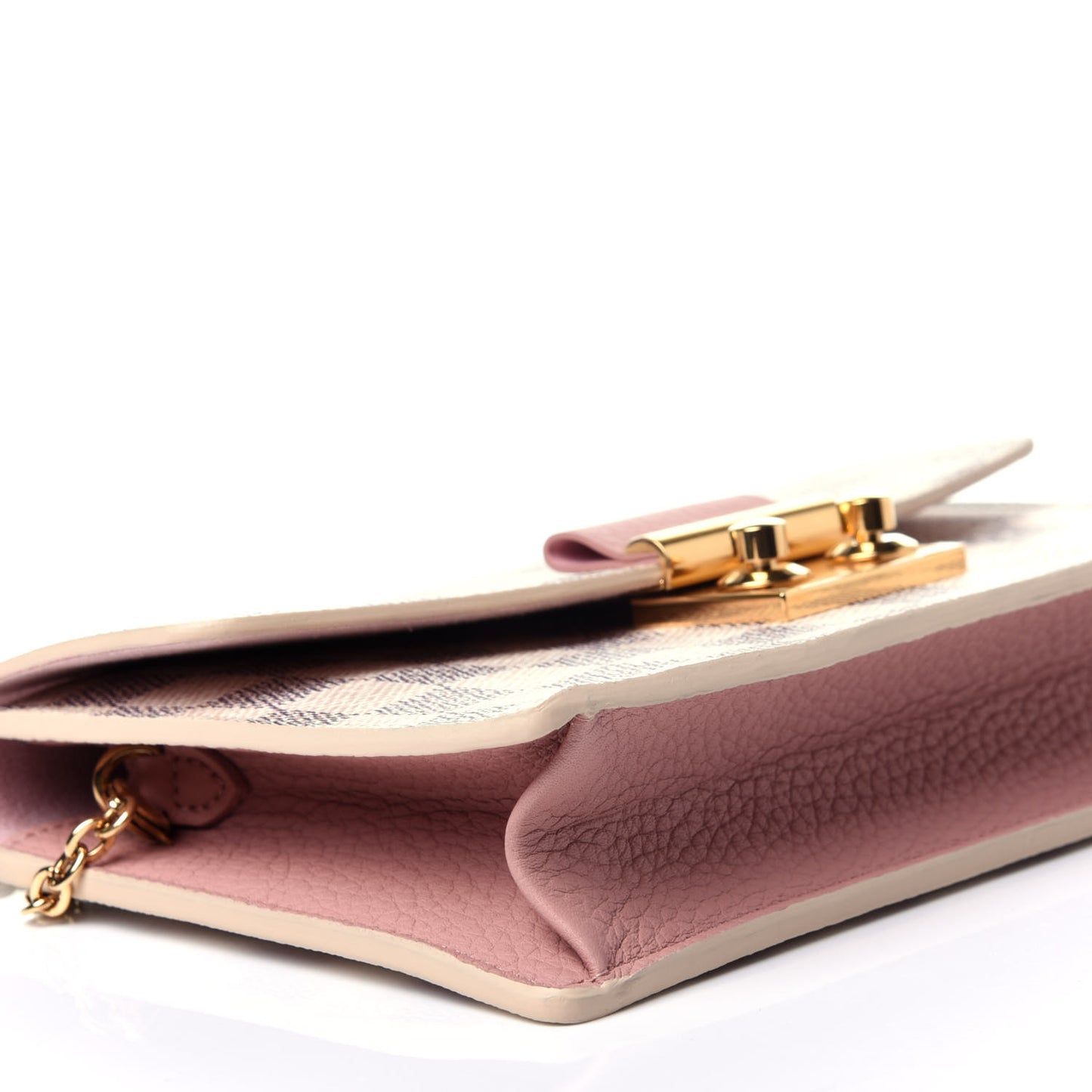 Damier Azur Croisette Chain Wallet Rose Ballerine