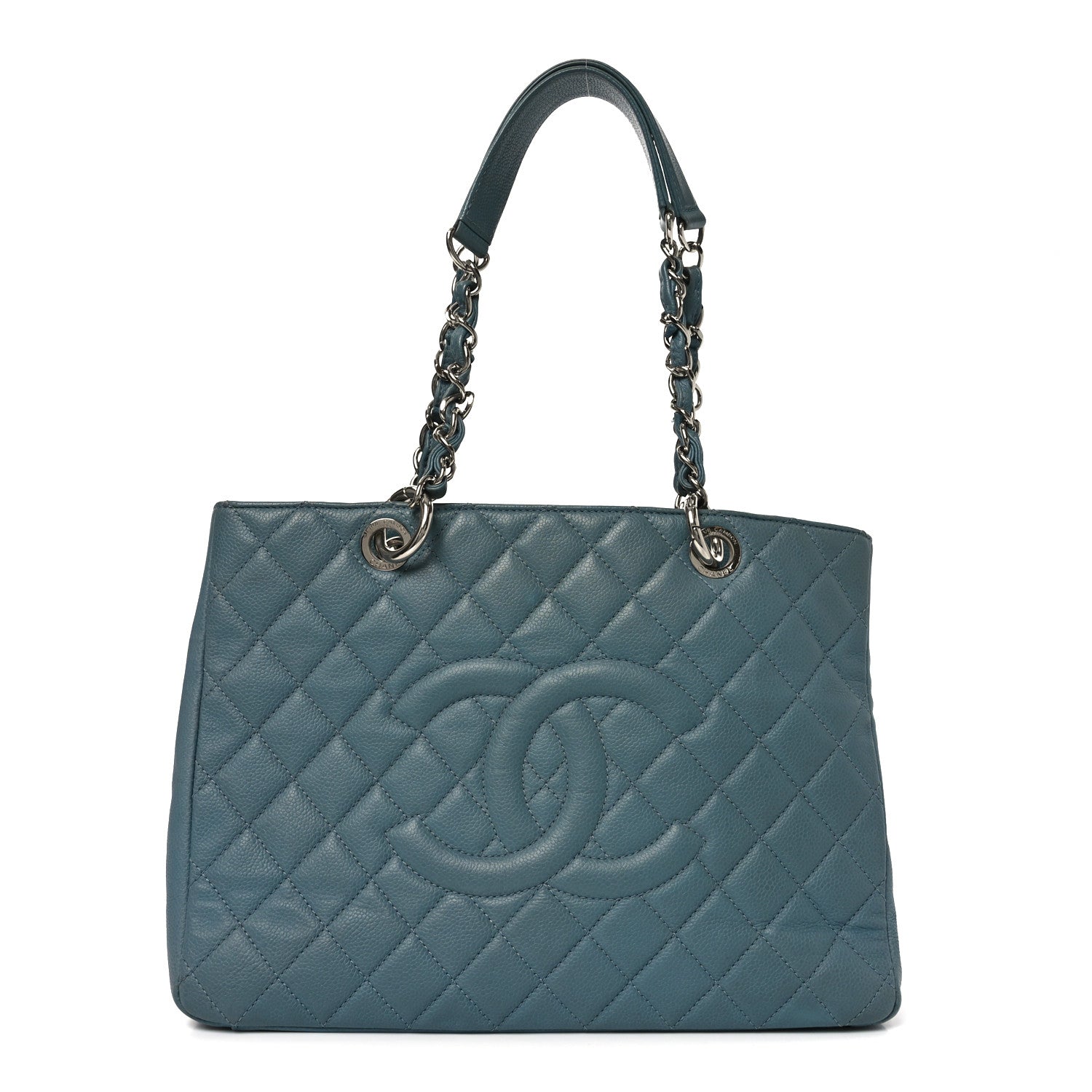 Chanel Caviar Quilted Grand Shopping Tote GST Blue 1 of 14
