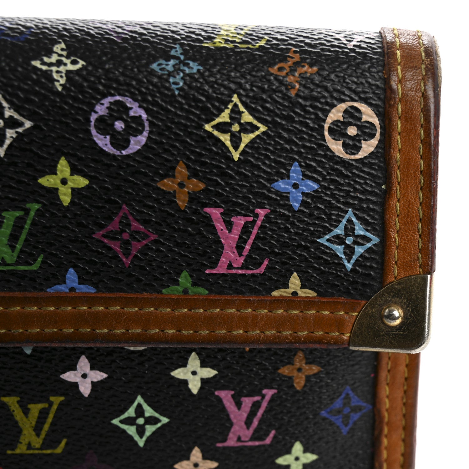 Louis Vuitton Monogram Multicolor Porte Tresor International Wallet Black 16 of 17
