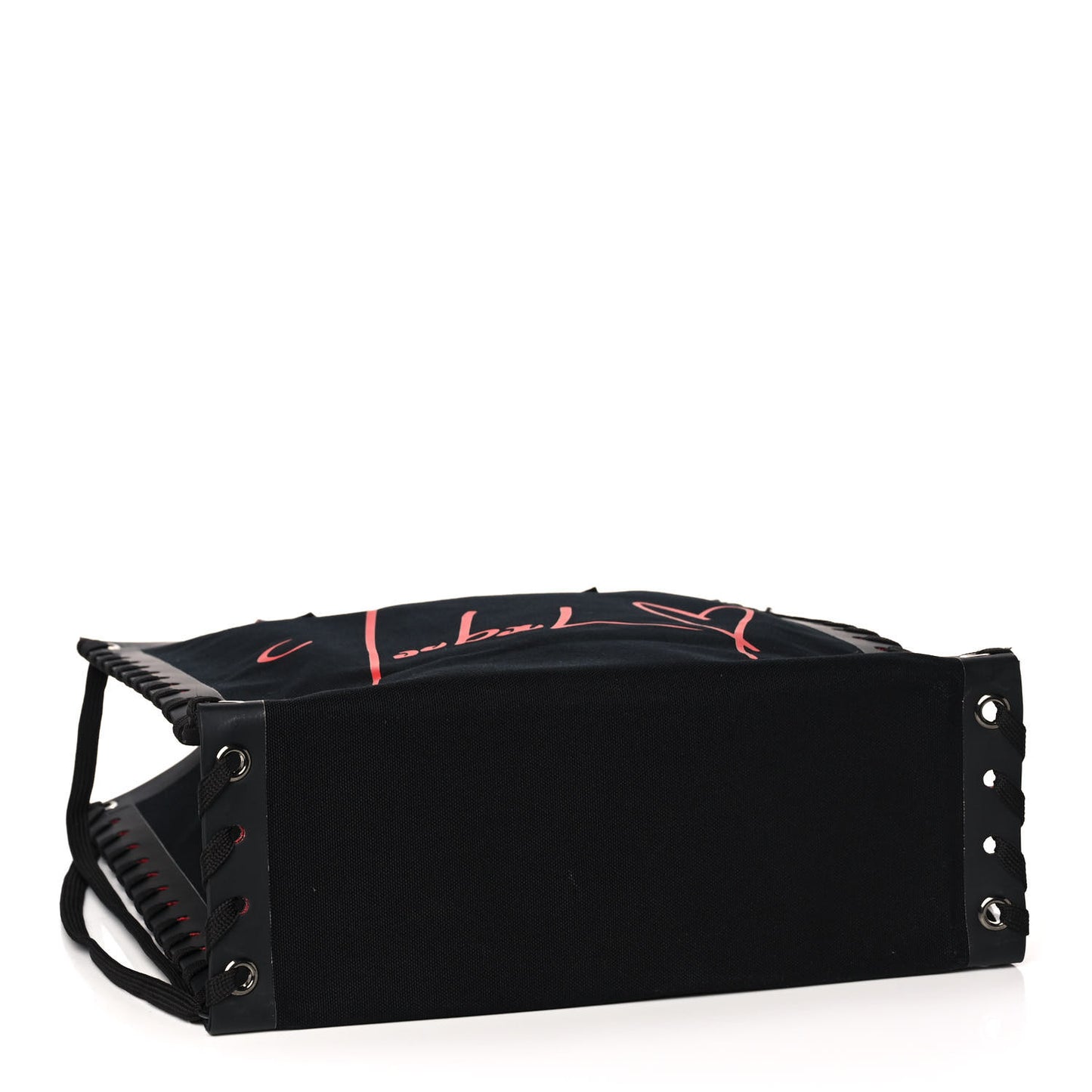 Braided Canvas Small Cabalace Shopper Tote Black