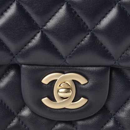 Chanel Lambskin Quilted Mini Square Flap Navy Blue 9 of 12