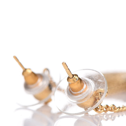 Chanel CC Drop Earrings Matte Gold 3 of 4