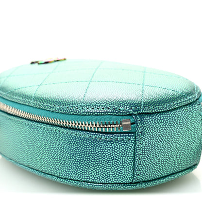 Chanel Metallic Caviar Quilted Camera Case Blue 4 of 12