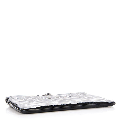 Chanel Patent Camellia Embossed Pochette Black 4 of 8