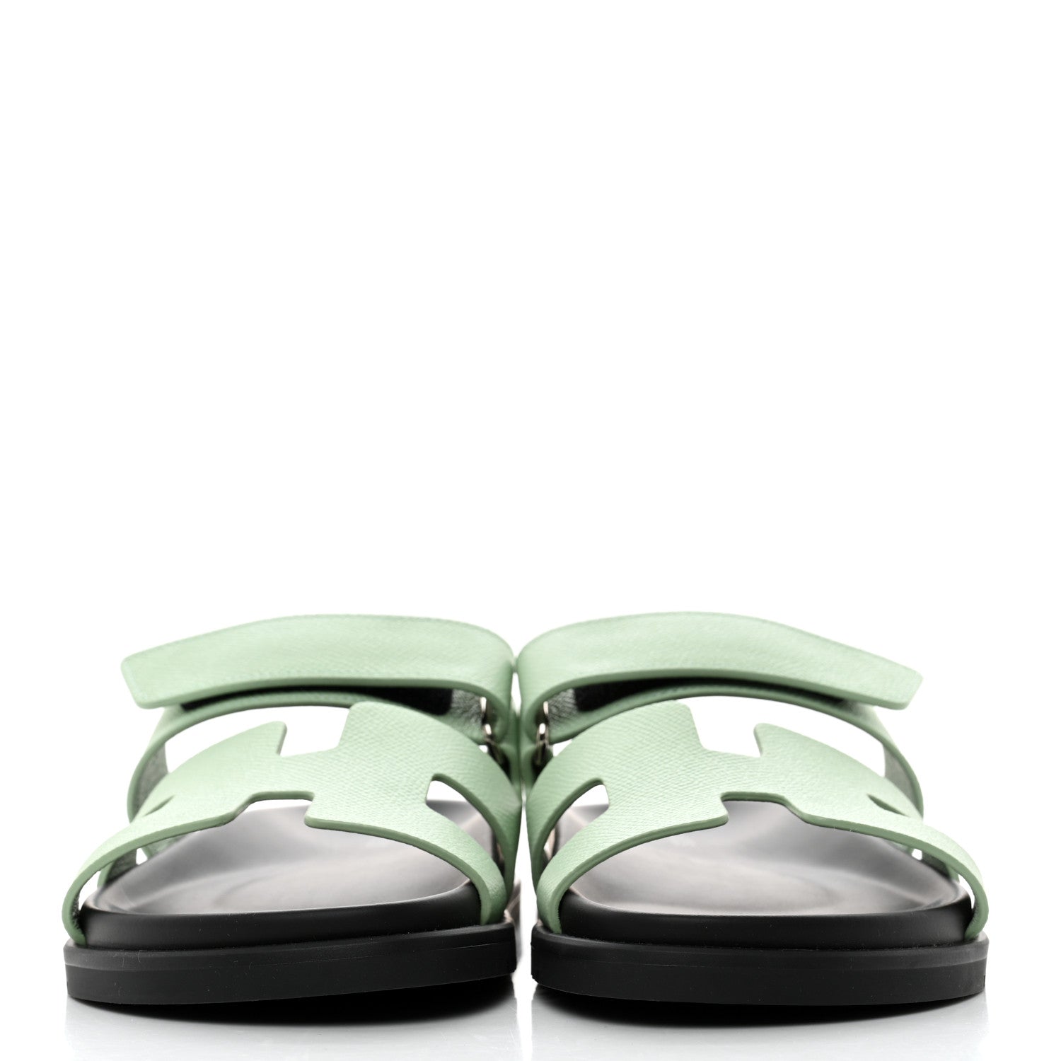 Hermes Epsom Womens Chypre Sandals 37.5 Vert Jade 2 of 8