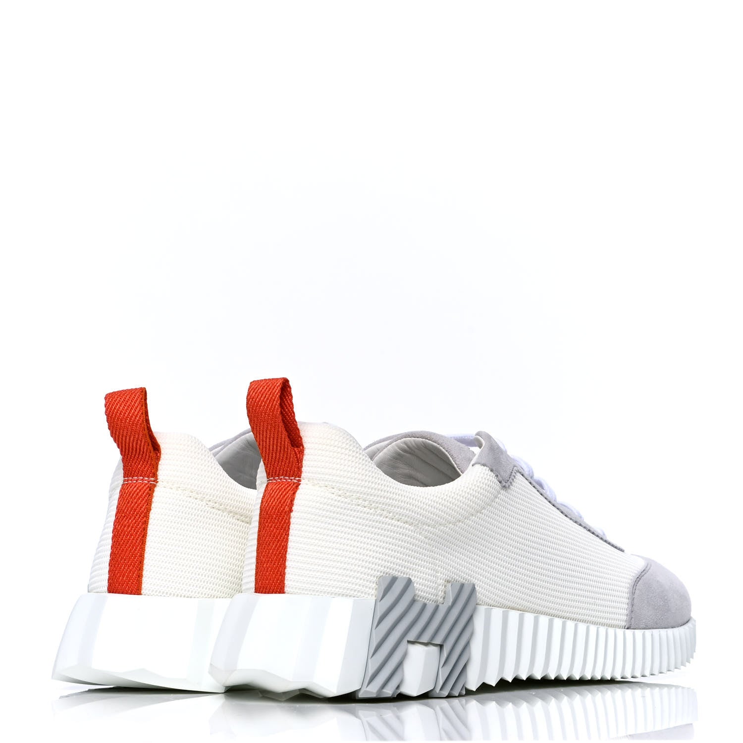 Hermes Technical Canvas Suede Goatskin Bouncing Sneakers 38 White Multicolor 3 of 4
