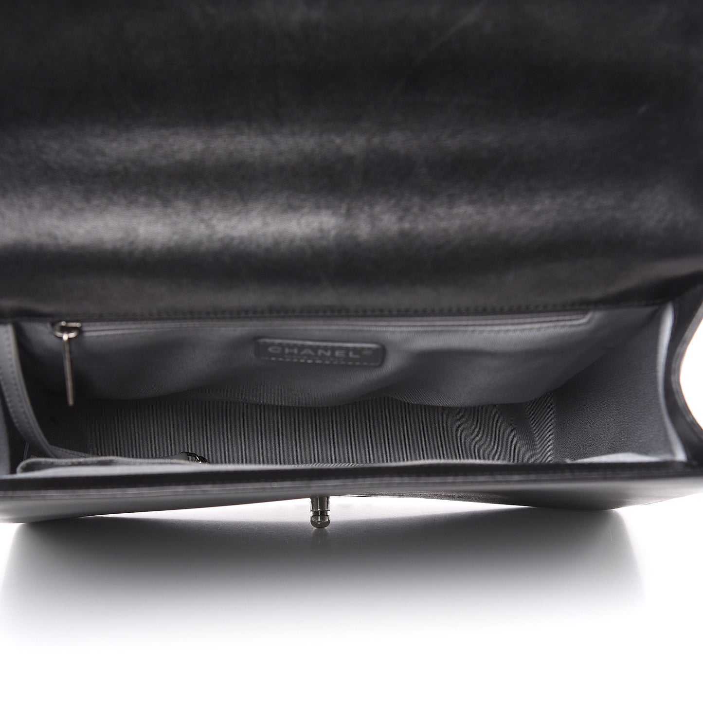 Lambskin Quilted Large Boy Flap Black