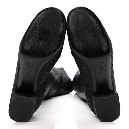 Chanel Glitter High Boots 37 Black 5 of 7