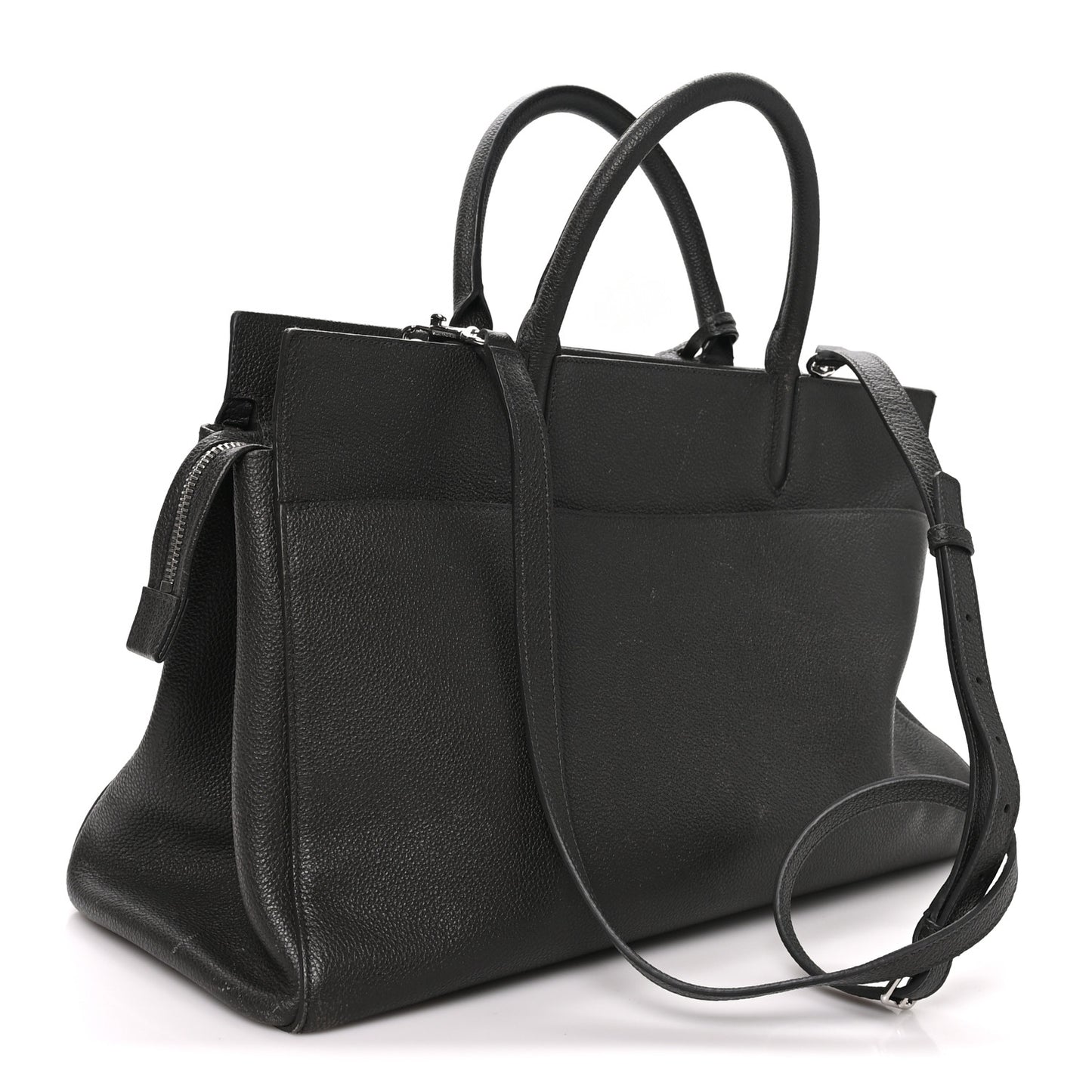 Grained Calfskin Medium Cabas Rive Gauche Coal