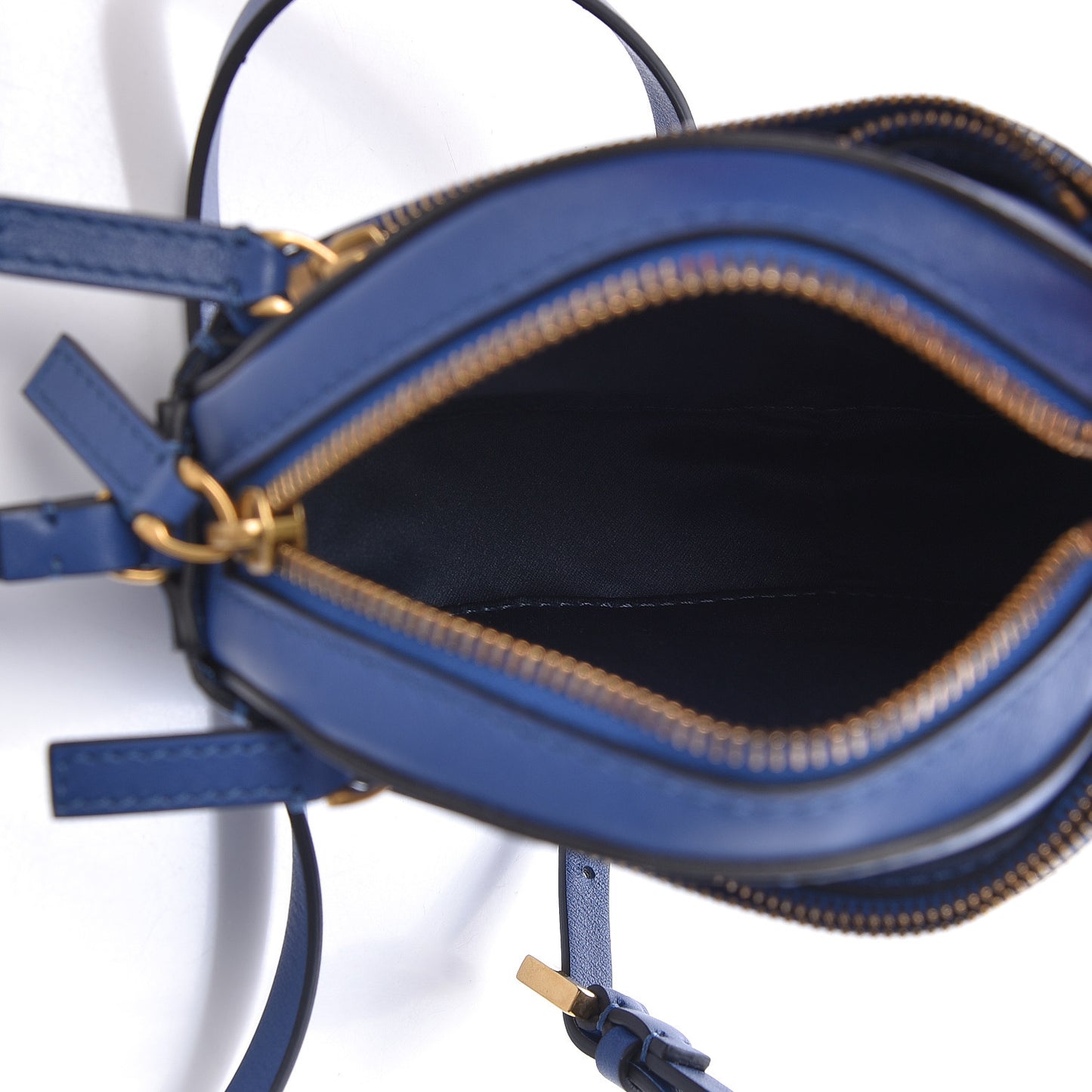 Calfskin VLogo Round Crossbody Bag Blue