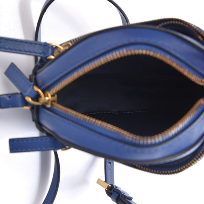 Valentino Garavani Calfskin VLogo Round Crossbody Bag Blue 5 of 10