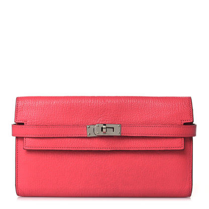 Hermes Chevre Mysore Kelly Longue Wallet Bougainvillea 1 of 6