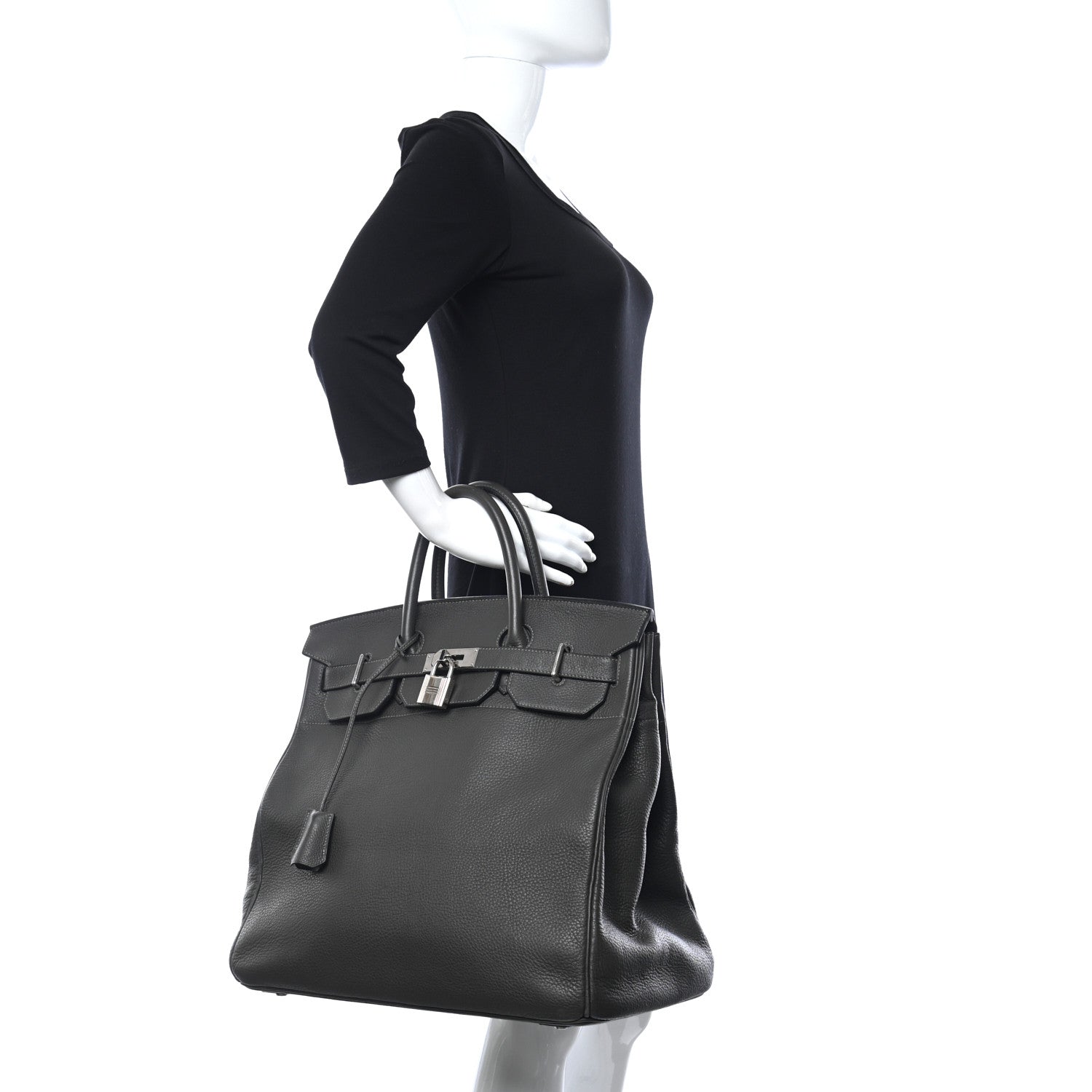 Hermes Taurillon Clemence HAC Birkin 40 Graphite 2 of 15