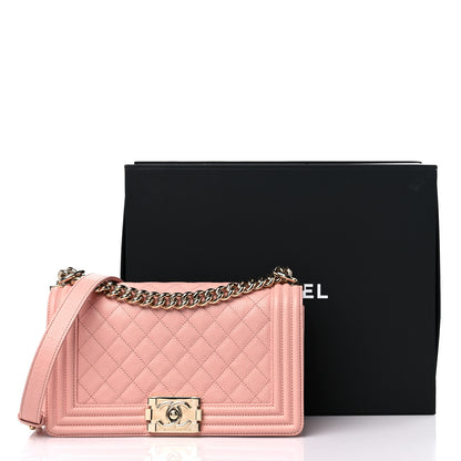 Chanel Caviar Quilted Medium Boy Flap Light Pink 11 of 11
