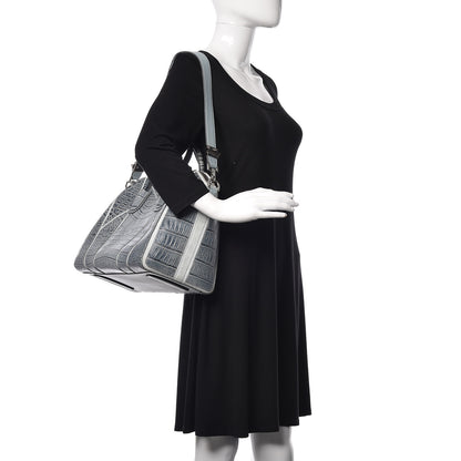 Givenchy Calfskin Crocodile Embossed Medium Antigona Blue 2 of 12