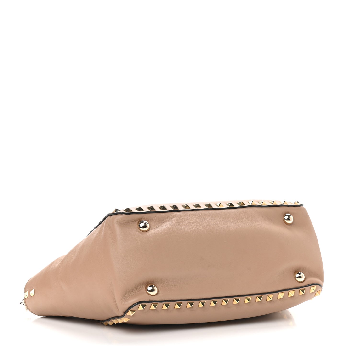 Vitello Small Rockstud Tote Beige