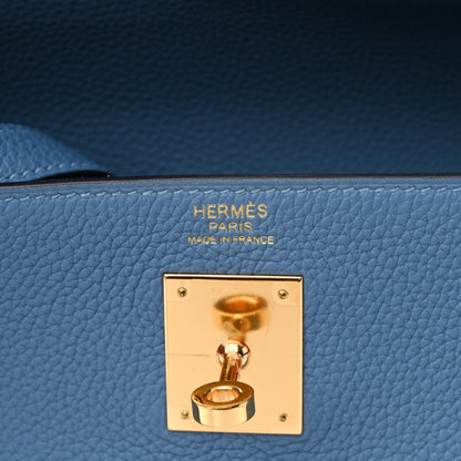 Hermes Togo Kelly Retourne 32 Azur 6 of 15