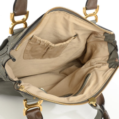 Chloe Calfskin Studded Small Marcie Satchel Stone 5 of 9