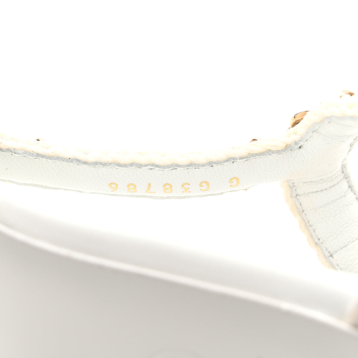Chanel Lambskin CC Chain Braided Sandals 35 White 9 of 9