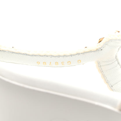 Chanel Lambskin CC Chain Braided Sandals 35 White 9 of 9