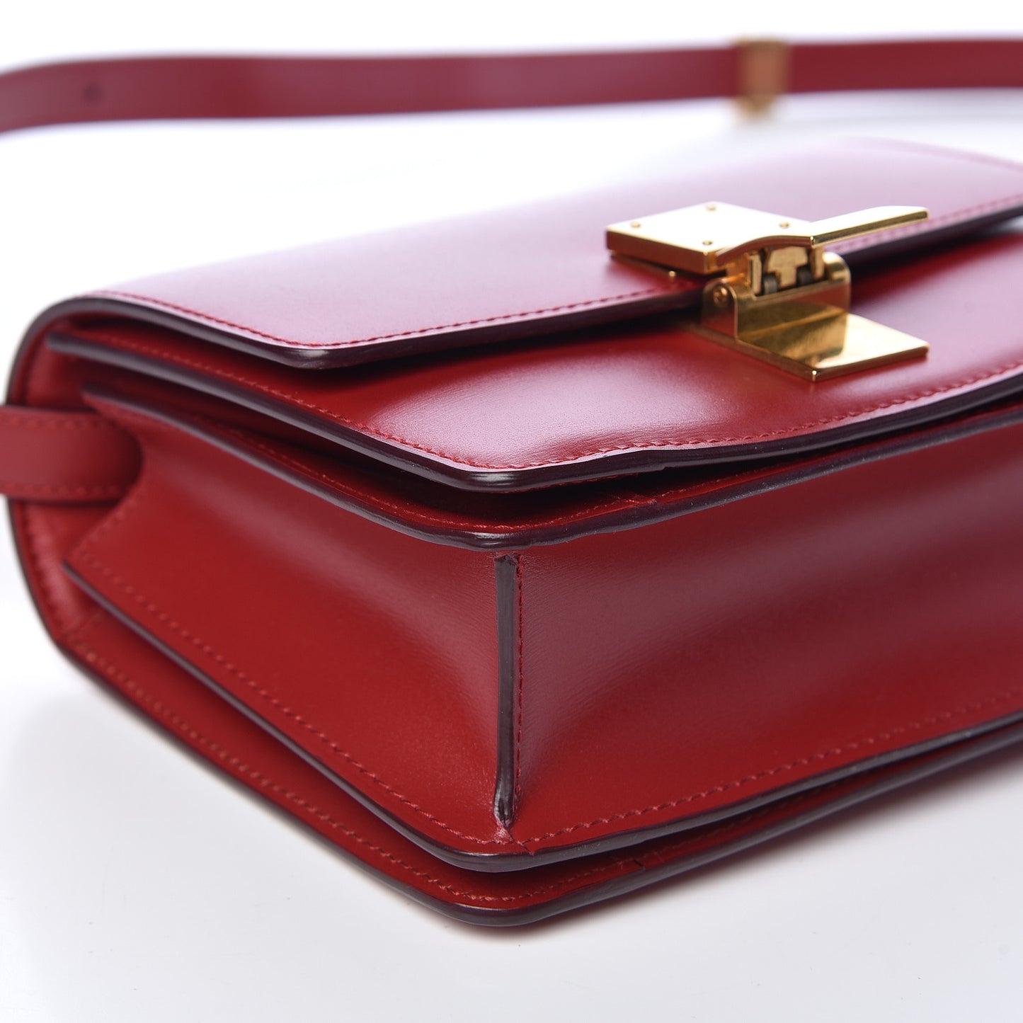 Smooth Calfskin Small Classic Box Flap Bag Red