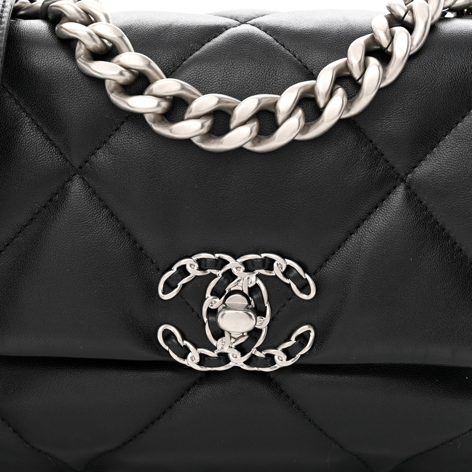 Chanel Goatskin Quilted Medium Chanel 19 Flap Black 8 of 10