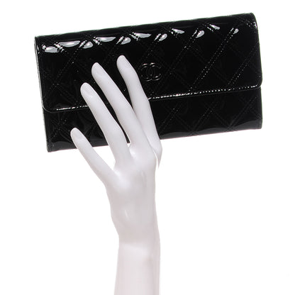 Chanel Patent CC Large Gusset Flap Wallet Black 2 of 10