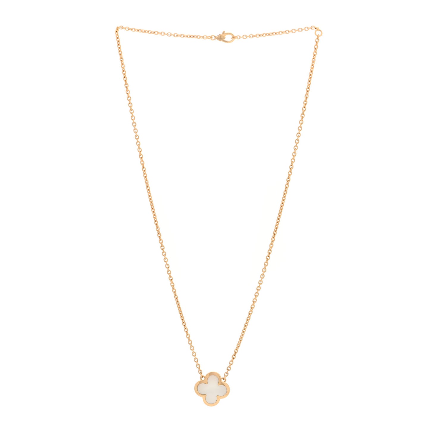 18K Yellow Gold Mother of Pearl Pure Alhambra Pendant Necklace