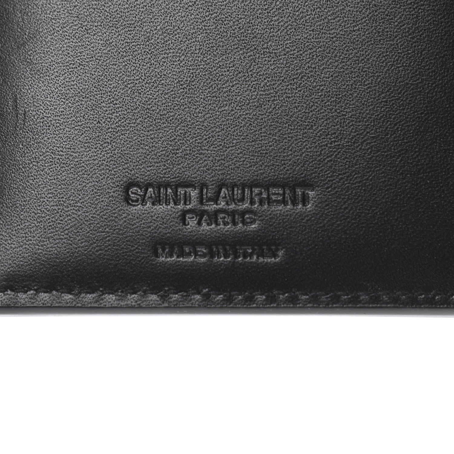 Saint Laurent Calfskin Monogram Bi-Fold Zipped Wallet Black 6 of 8