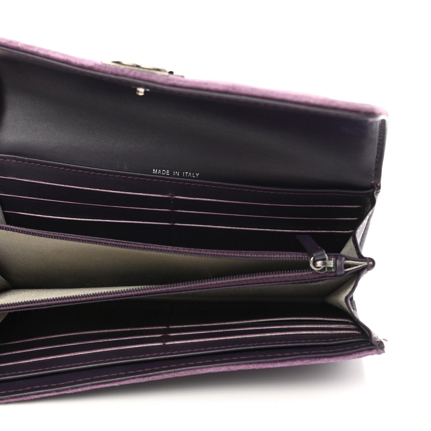 Chanel Velvet Quilted Large Boy Gusset Flap Wallet Purple 5 of 9