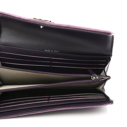 Chanel Velvet Quilted Large Boy Gusset Flap Wallet Purple 5 of 9