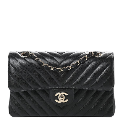 Chanel Caviar Chevron Quilted Small Double Flap Black 1 of 12