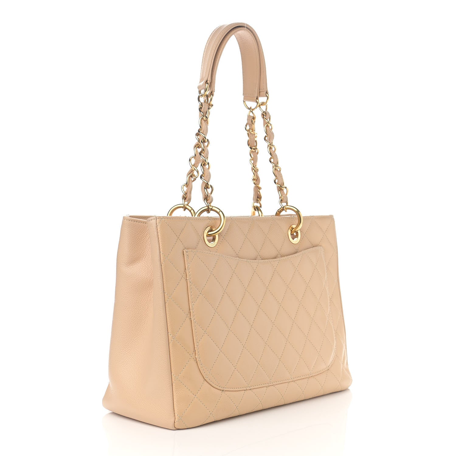 Chanel Caviar Quilted Grand Shopping Tote GST Beige 3 of 14