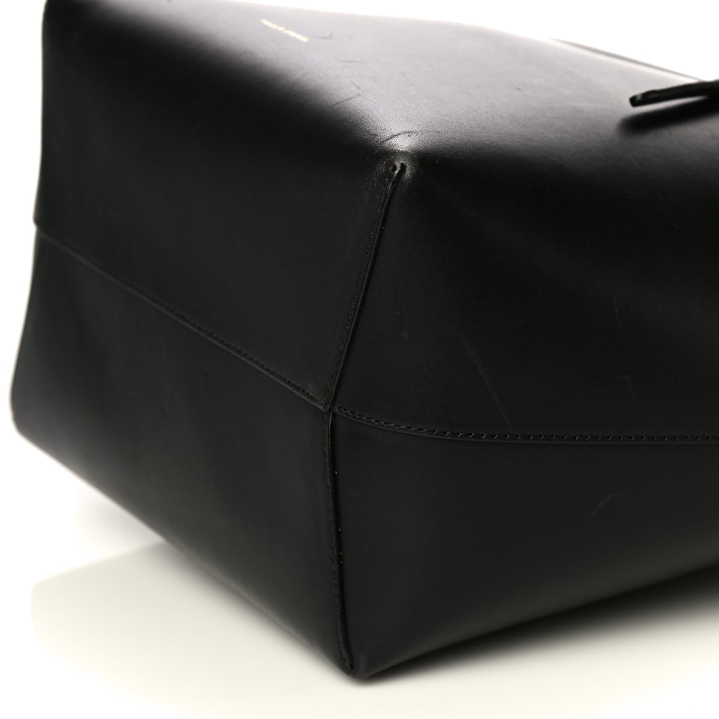 Vegetable Tanned Calfskin Bucket Bag Black Ballerina