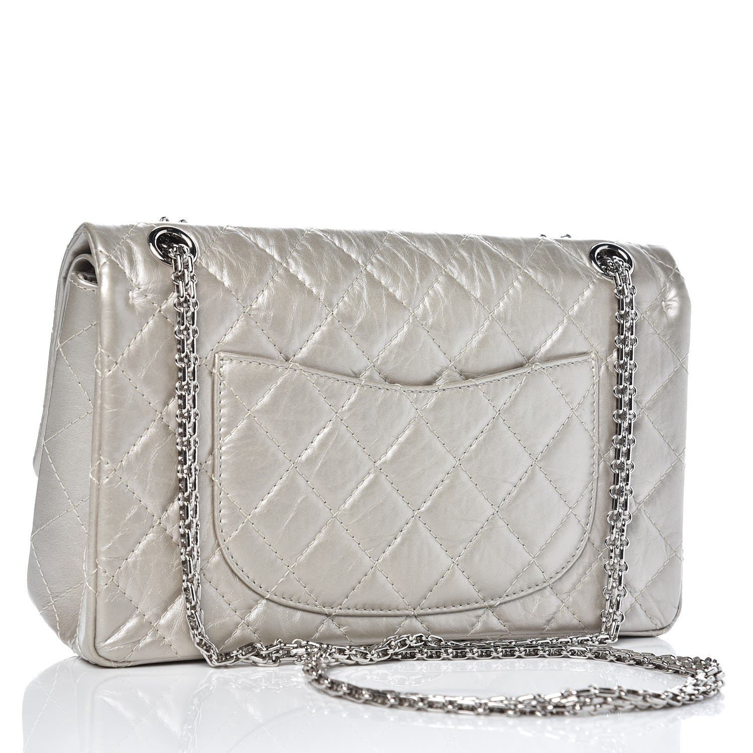 Chanel Metallic Aged Calfskin Quilted 2.55 Reissue 226 Flap Silver 3 of 8