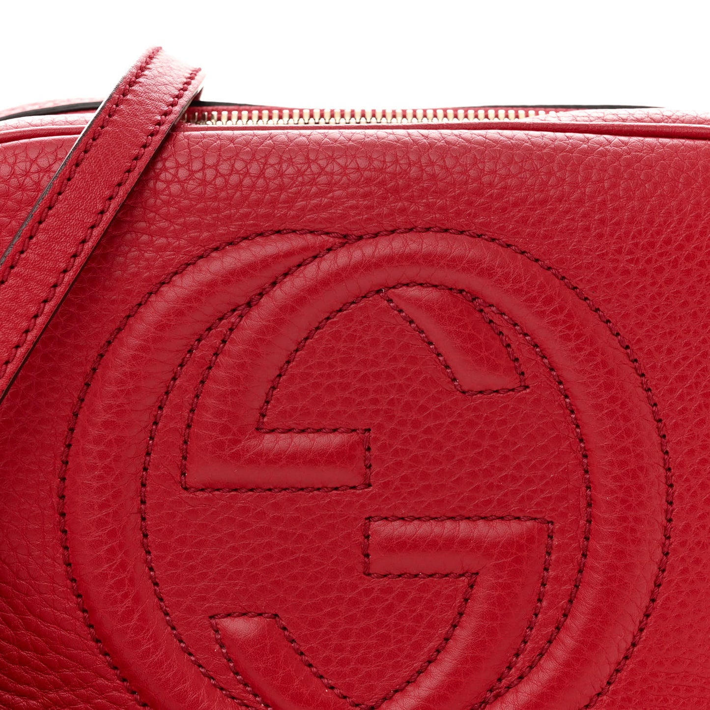 Pebbled Calfskin Small Soho Disco Bag Tabasco Red