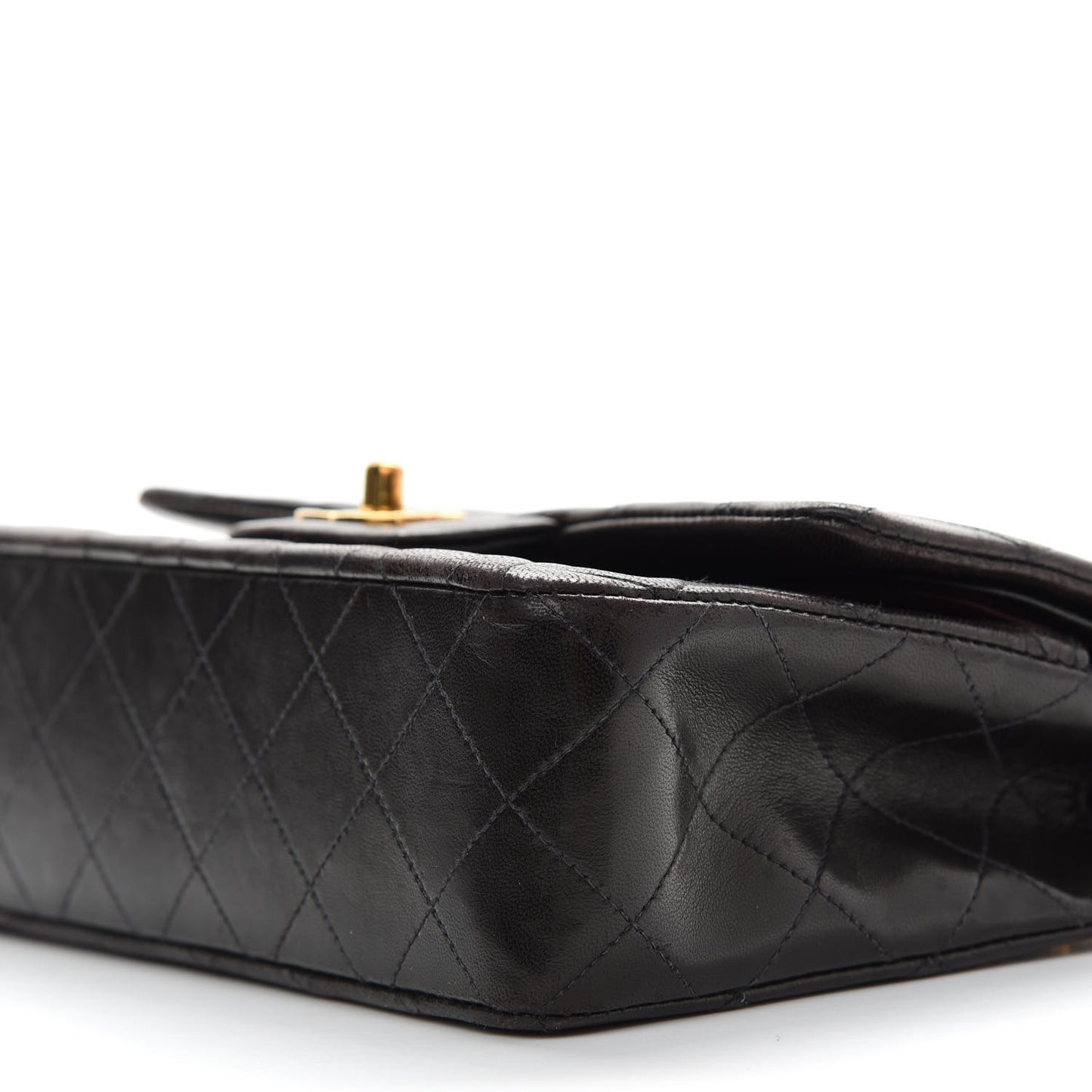Lambskin Quilted Small Double Flap Black