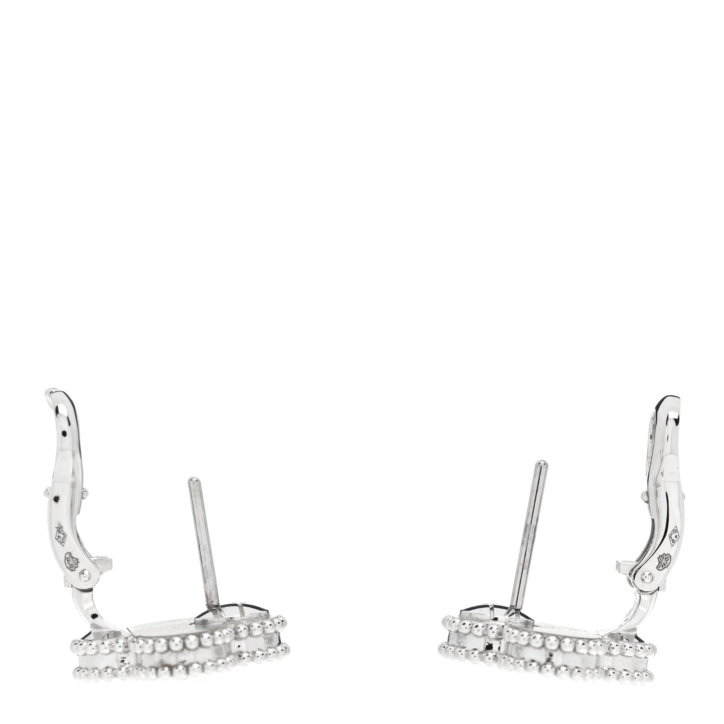 18K White Gold Guilloche Vintage Alhambra Earrings