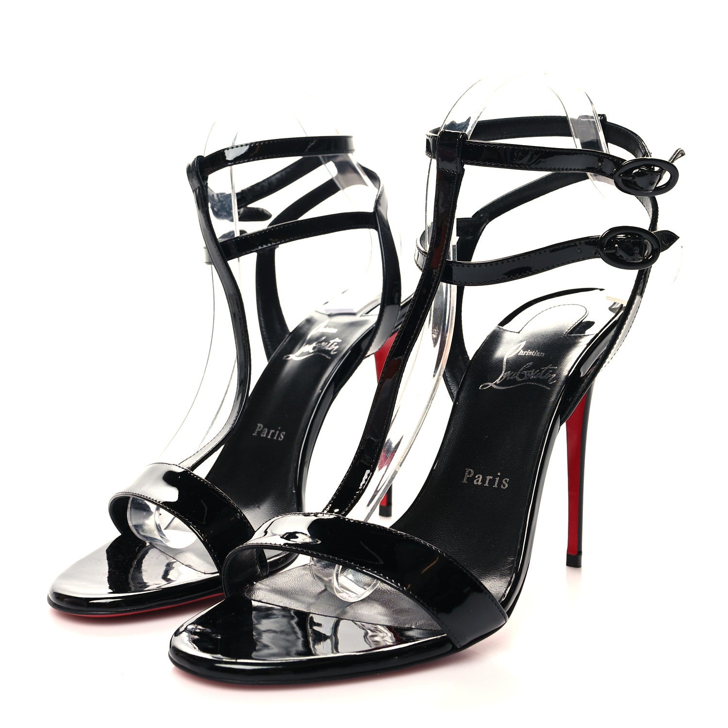 Christian Louboutin Patent Mara 100 Sandals 40 Black 3 of 7