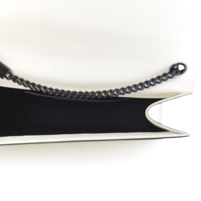 Saint Laurent Grain De Poudre Medium Classic Monogram Kate Satchel Porcellana Black 5 of 12