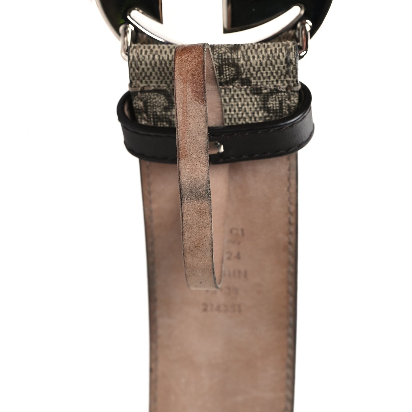 GG Supreme Monogram Selleria Calfskin Interlocking G 40mm Belt 95 38 Beige Ebony Cocoa