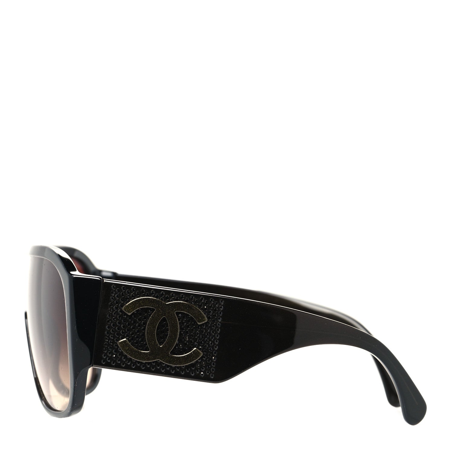 Chanel Acetate Crystal CC Shield 5466-B Sunglasses Brown 3 of 8