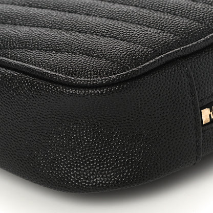 Saint Laurent Grain De Poudre Matelasse Monogram Mini Lou Camera Bag Black 9 of 10