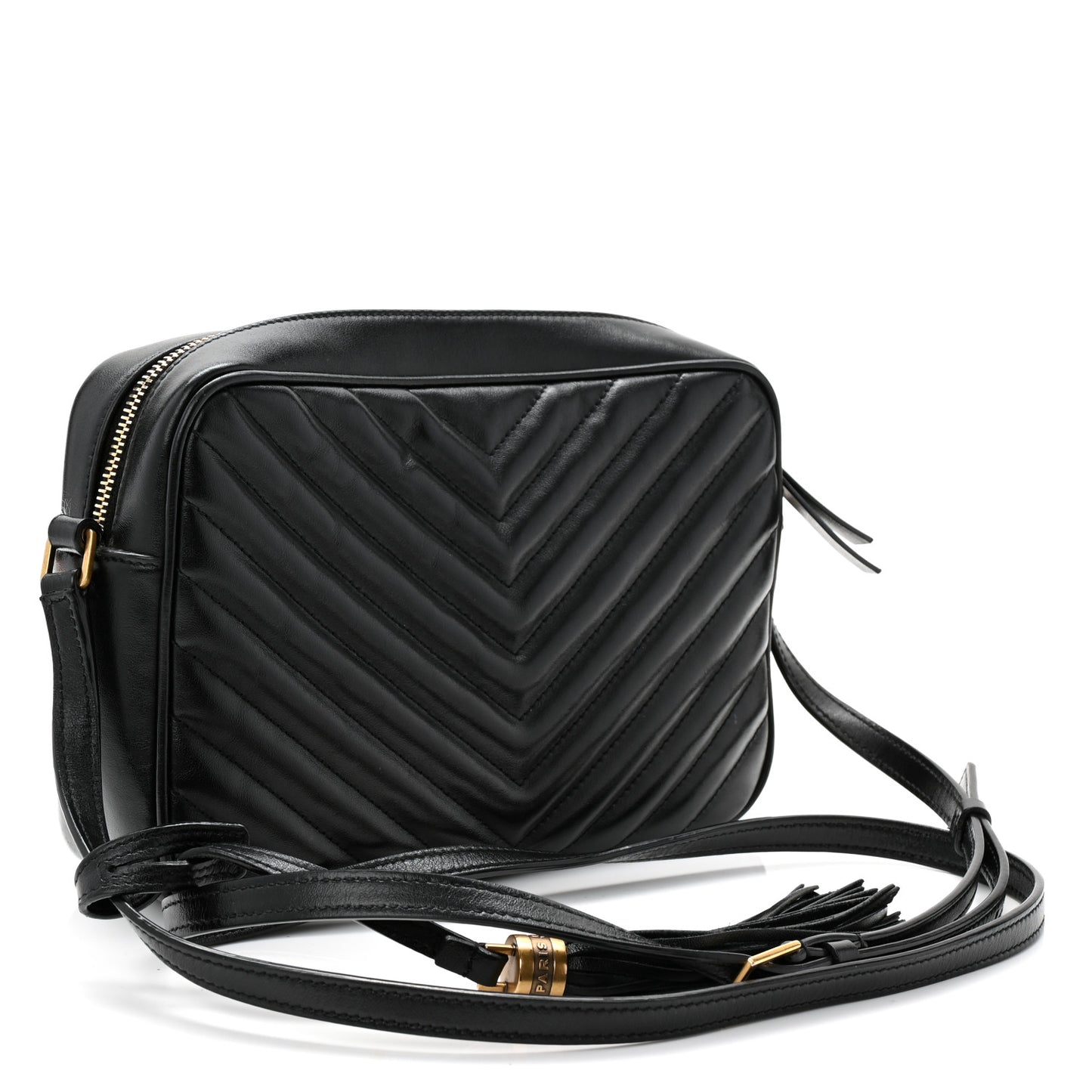Calfskin Matelasse Monogram Lou Camera Bag Black