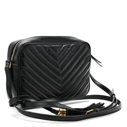 Saint Laurent Calfskin Matelasse Monogram Lou Camera Bag Black 3 of 11
