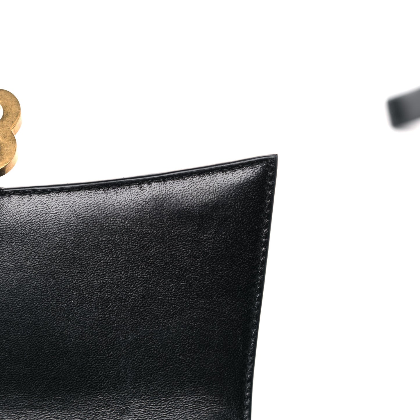 Shiny Calfskin Crocodile Embossed Small Hourglass Top Handle Bag Black